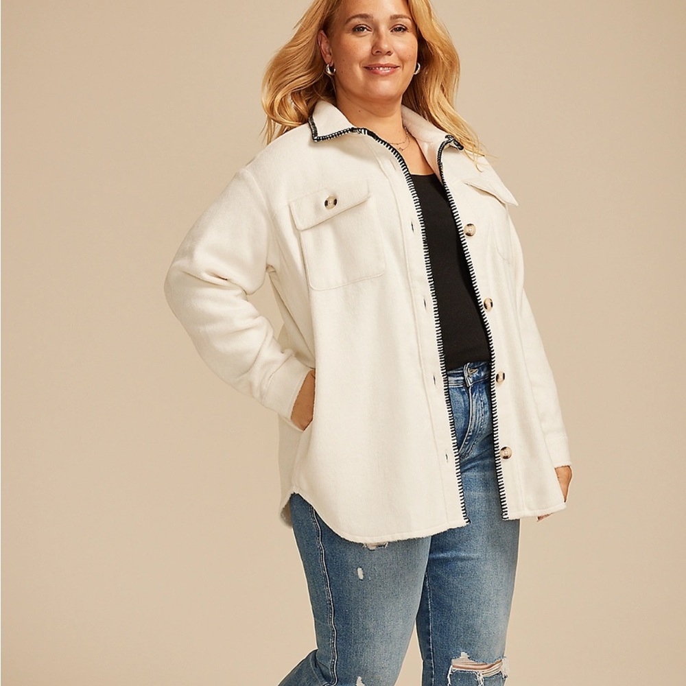 Maurices Plus Size Whipstitch Shacket